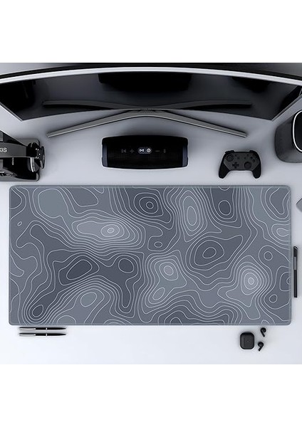 90X40 cm Xxl Gaming Mouse Pad [high Density Hybrid Kumaş] [kaymaz Taban] [yüksek Çözünürlüklü Baskı] Fare Altlığı Oyuncu Mousepad (Gri Izohips) fiyatları
