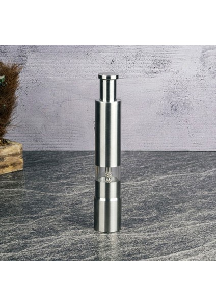 Basmalı Karabiber Değirmeni - Gri - 15X2,5 cm