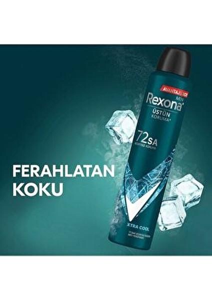 Rexona Men Erkek Sprey Deodorant Xtra Cool 72 Saat Sürekli Koruma 200 ml