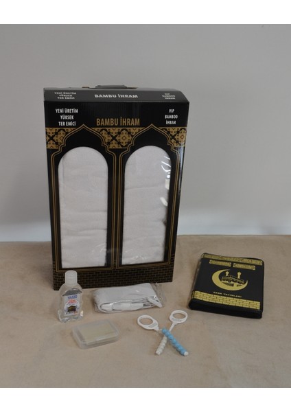 Umre Seti Erkek – Kuran-I Kerim, Bambu Ihram,ihram Kemeri, Sıvı ve Katı Sabun, 2 Adet Tavaf Tesbihi | Hac Umre Malzemeleri Seti