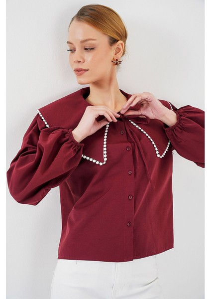 Kadın Gömlek 20314 Bordo