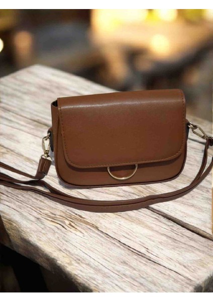 Shyne Kahverengi Halka Detaylı El ve Çapraz Kol Çanta