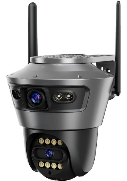 Blıc4 Mp 4K Ultra Hd Alarmlı Suya Dayanıklı Çift Lensli 2.4 G Ip Dış Mekan Güvenlik Kamerası Siyah modelleri