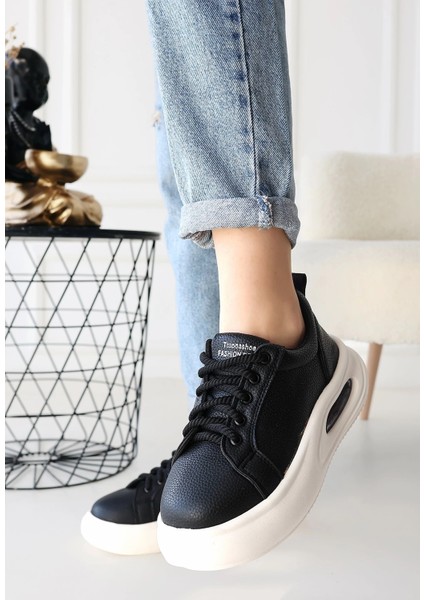 Chris Siyah Cilt Bağcıklı Spor Ayakkabı modelleri