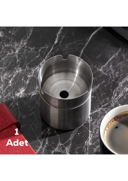 ETN-236 Large Paslanmaz Çelik Metal Kül Tablası - Kapaklı Rüzgar Geçirmez Küllük modelleri