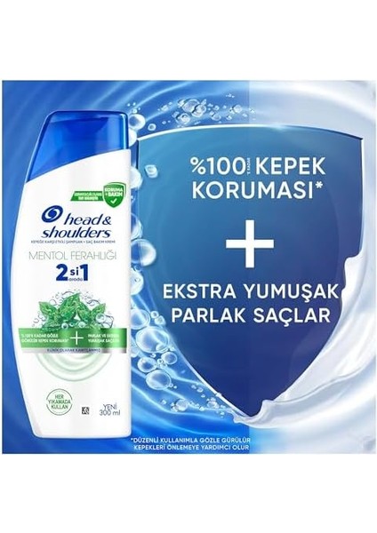 Head & Shoulders Mentol Ferahlığı 2'si 1 Arada Kepeğe Karşı Etkili Şampuan 300ML