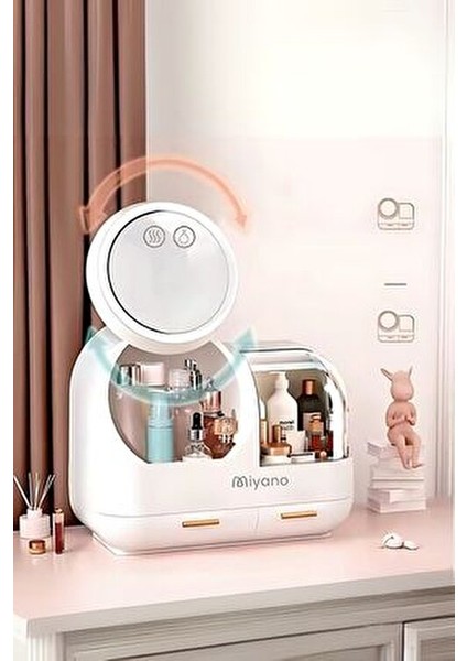 S50 LED Fan Makyaj Organizer Seti Beyaz Şık Tasarım ve Pratik Kullanım İçin indirimleri