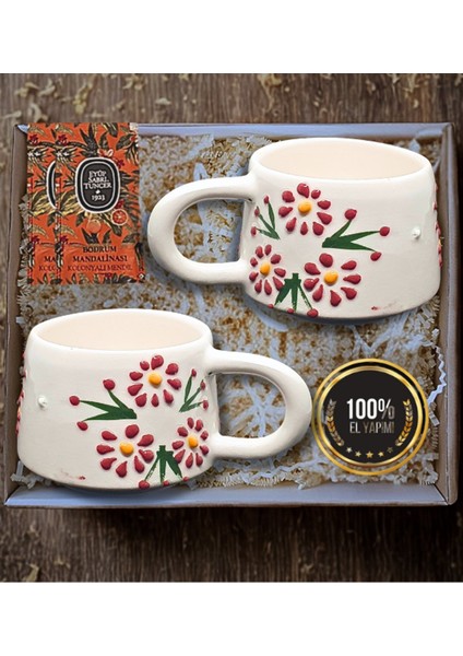 El Yapımı 2’li Seramik Kupa Seti – Hediyelik Özel Tasarım