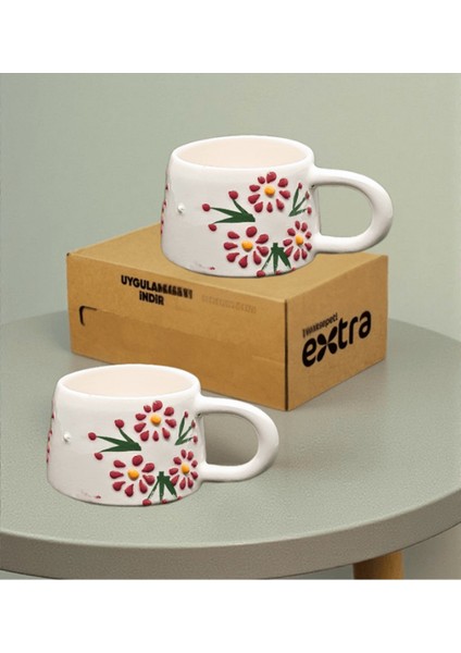 El Yapımı 2’li Seramik Kupa Seti – Hediyelik Özel Tasarım fiyatları