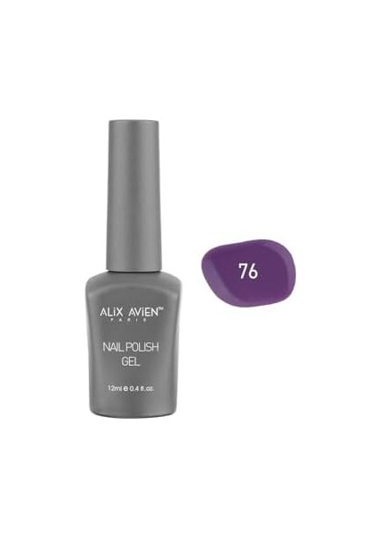 Alıx Avıen Mor Kalıcı Oje 76-Yoğun Renk Veren Jel Oje 12 Ml-Nail Uv Gel Polish 76