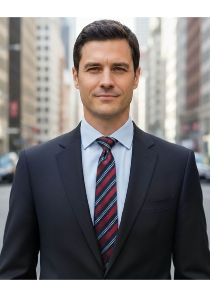 Bordo Lacivert Çizgili 8 Cm Genişliğinde Klasik Kravat