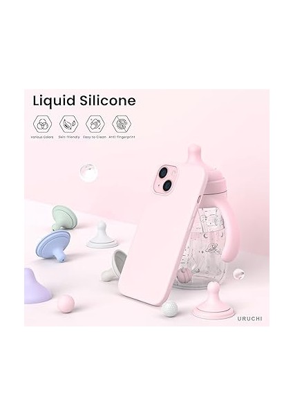 iPhone 15 Silikon Kılıf - Mag-Safe Uyumlu, Yumuşak Dokulu, Darbe Emici, Mikro Fiber Kaplama, Premium Koruma, Parmak Izi Tutmaz, Şık ve Hafif Tasarım - Soft Pembe modelleri