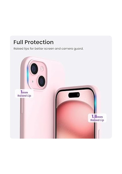 iPhone 15 Silikon Kılıf - Mag-Safe Uyumlu, Yumuşak Dokulu, Darbe Emici, Mikro Fiber Kaplama, Premium Koruma, Parmak Izi Tutmaz, Şık ve Hafif Tasarım - Soft Pembe fırsatları