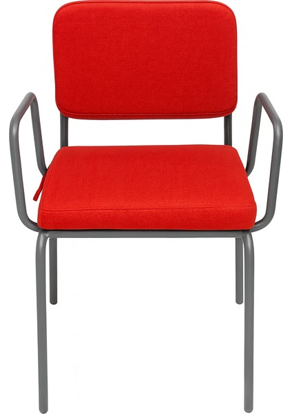 METAL KARKAS-KIRMIZI MİNDERLİ SANDALYE