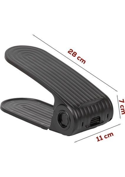 5302 12LI Ayakkabı Rampası Ayakkabı Düzenleyici Dolap Içi Organizer- Siyah fiyatları