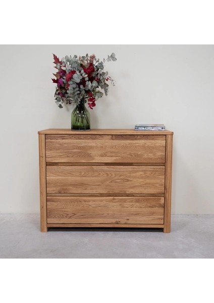 Western Masif Ahşap Natural Model Şifonyer