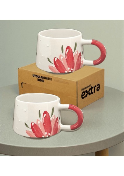 El Yapımı Hediyelik 2’li Seramik Kupa Seti fiyatları