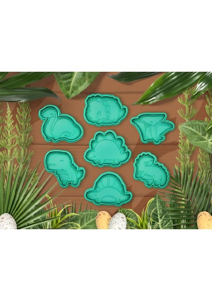 Dinozor Temalı 7 Parça Kurabiye Hamur Kalıbı