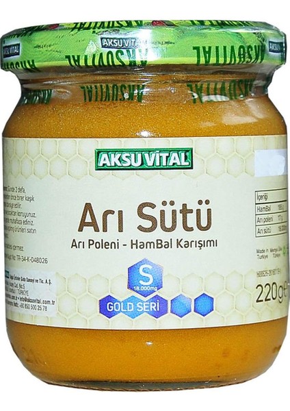 Aksu Vital Arı Sütü Bal Polen (S) 18.000 Mg Yetişkin