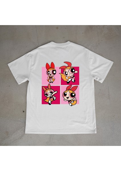 Blossom Tasarım Baskılı Beyaz Oversize T-Shirt