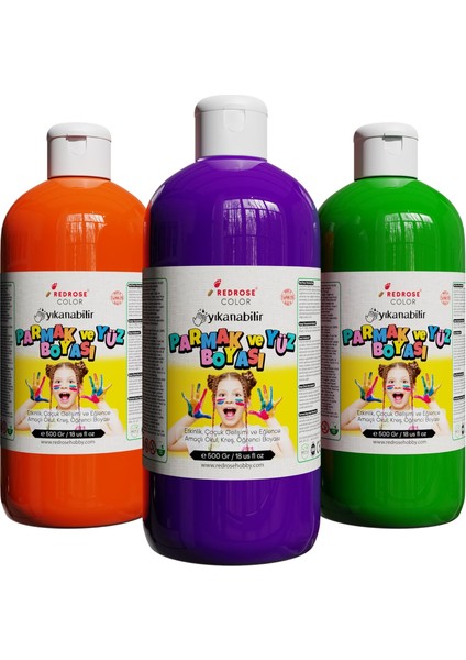 Rose Yeşil, Mor, Turuncu Parmak 3'lü Set 3X500 gr