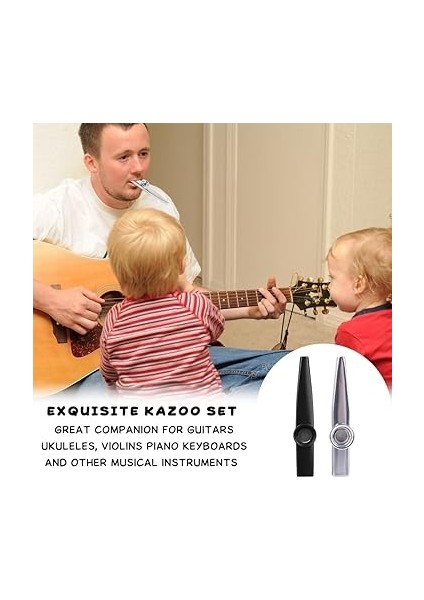 Kazoos 2 Adet Set, Metal, Kazoo Metal, Kazoo Enstrüman, Çocuklar ve Müzik Severler Için, Kazoo Çocuklar (Gümüş U fırsatları