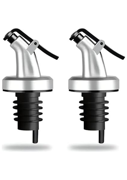 Krom Görünümlü Yağ Şişesi Damlalık Başlığı, Sızdırmaz Tasarım, 2'li Set modelleri