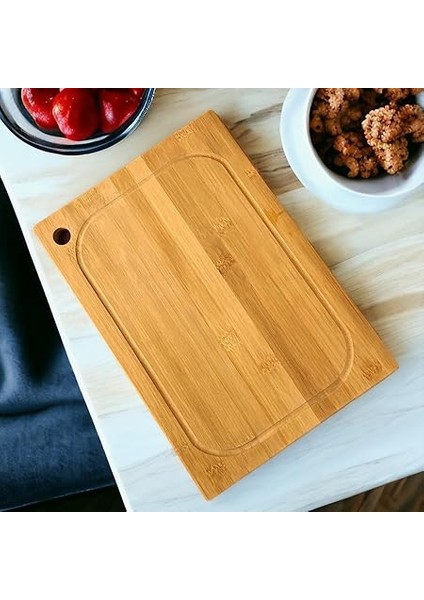 Bambu Kesme Tahtası Antibakteriel Yıkanabilir Doğrama Tahtası Dikdörtgen 30X20 cm Orta Boy modelleri