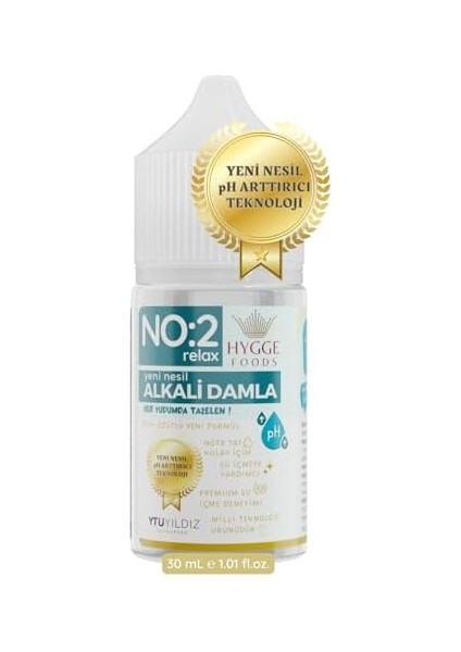 Hyggefoods Yeni Nesil Alkali Damla No:2 Relax Yüksek Antioksidanlı Ph Arttırıcı Su Içmeye Yardımcı fiyatları