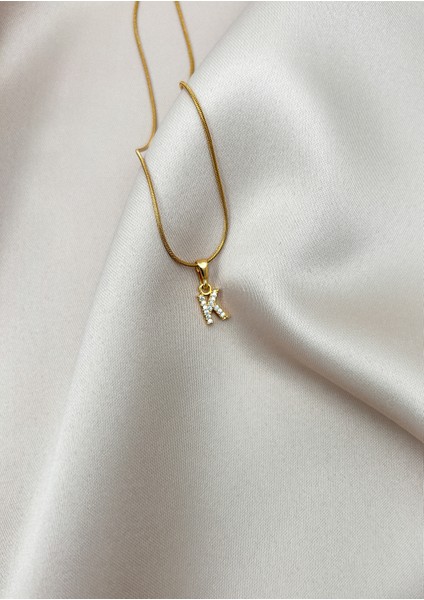 Fıora Çelik Zirkon Taşlı Harf Kolye Sade Şık Gold Ayarlanabilir Zincir Tüm Alfabe indirimleri