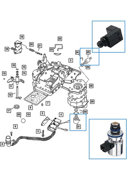 Şanzıman Vali Basınç Sensörü Solenoid Kit A500 A518 42RE 44RE For-Chrysler-Jep 56028196AD 56028196AA (Yurt Dışından) modelleri