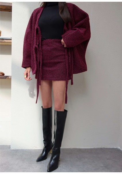 Kırçıllı Kısa Kaşe Etek