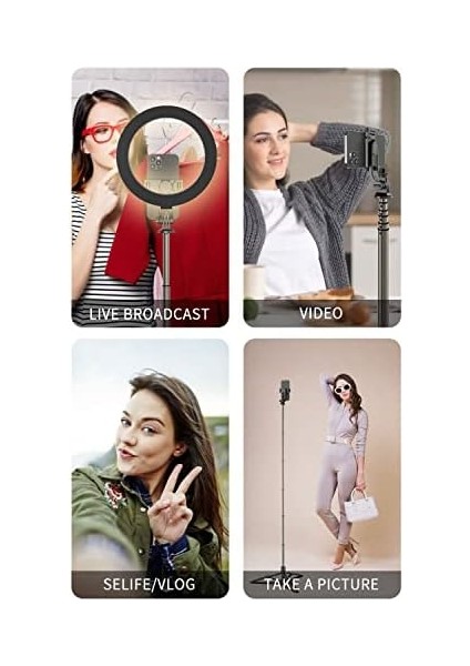 Q6 Katlanabilir Çok Fonksiyonlu Selfie Vlog Uzaktan Kumandalı 4 In 1 Ios fiyatları