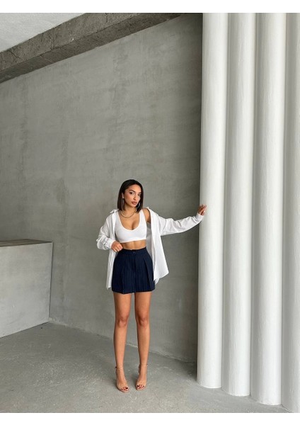 Çizgili Şort Etek modelleri