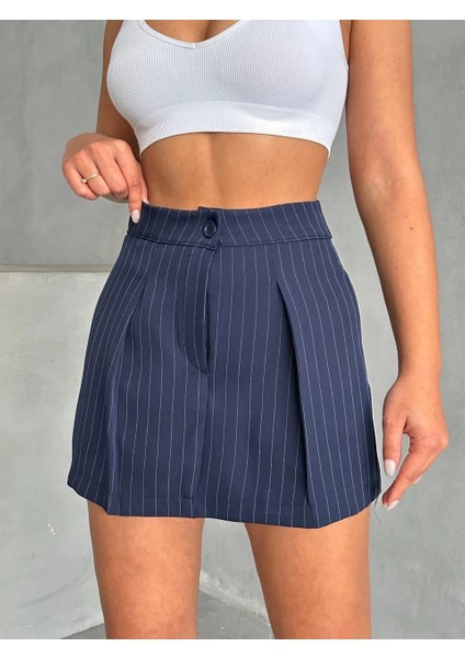 Çizgili Şort Etek