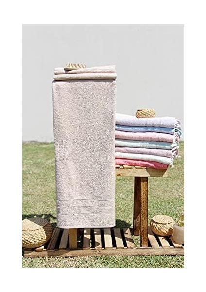 %100 Pamuk Renkli 70X140 Havlusu Bej fiyatları