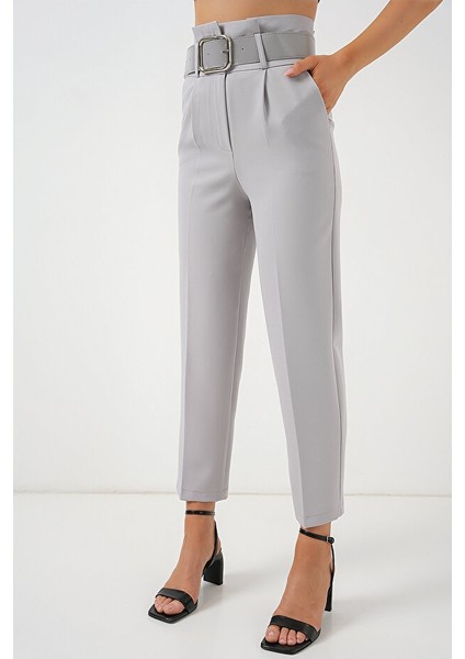 Kadın Kanvas Pantolon 6556 Gri modelleri