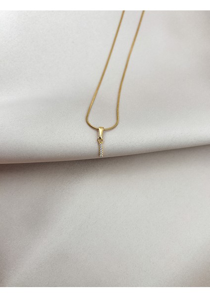 Fıora Çelik Zirkon Taşlı Harf Kolye Sade Şık Gold Ayarlanabilir Zincir Tüm Alfabe fırsatları