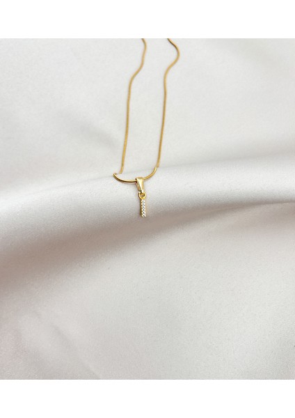 Fıora Çelik Zirkon Taşlı Harf Kolye Sade Şık Gold Ayarlanabilir Zincir Tüm Alfabe indirimleri