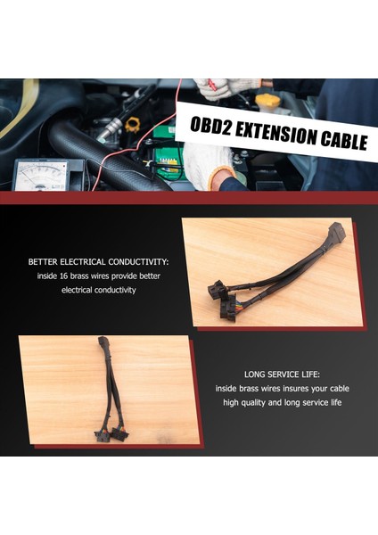2 Obd2 Uzatma Kablosu Obdii Erkek To 2 Dişi Ayırıcı Araba Bilgisayar Bağlantısı Dönüşüm Fişini 30CM (Yurt Dışından) fiyatları