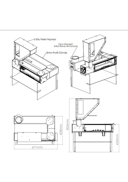 Albus Izmir - Type Pelet Sobası Albusoba Yeni Nesil Isınma Sistemleri