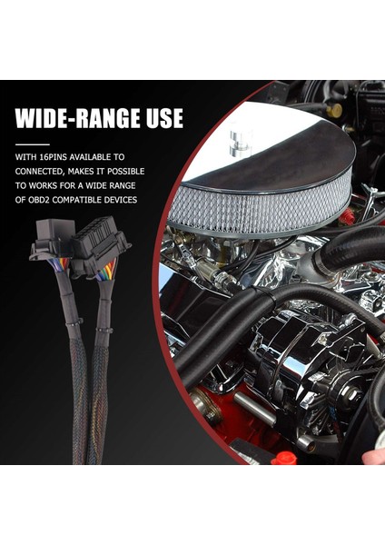 2 Obd2 Uzatma Kablosu Obdii Erkek To 2 Dişi Ayırıcı Araba Bilgisayar Bağlantısı Dönüşüm Fişini 30CM (Yurt Dışından) fırsatları