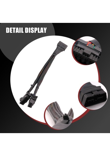 2 Obd2 Uzatma Kablosu Obdii Erkek To 2 Dişi Ayırıcı Araba Bilgisayar Bağlantısı Dönüşüm Fişini 30CM (Yurt Dışından) indirimleri