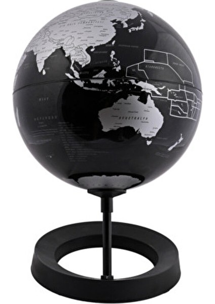 Gümüş Dünya Küre 20 cm Ofis ve Hediyelik Amaçlı Kullanım için Şık Tasarım