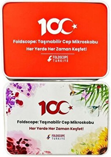 Mikroskop Kaşif Seti 100. Yıl Özel Kutusunda Taşınabilir Araştırma Aracı
