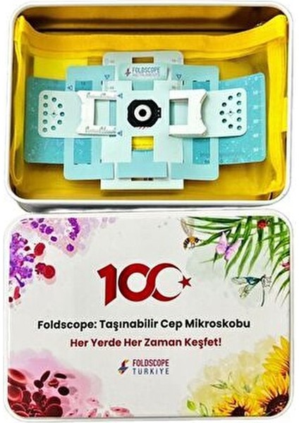 Mikroskop Kaşif Seti 100. Yıl Özel Kutusunda Taşınabilir Araştırma Aracı