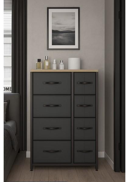 8 Çekmeceli Şifonyer Deri Çekmeceli Yatak Odası Düzenleyici Çekmeceli Çocuk Odası Organizer