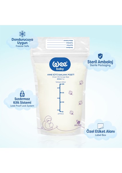 Süt Saklama Poşeti Seti (20x3 60 Adet) modelleri