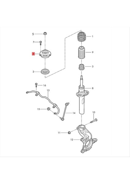 Araba Üst Tutkal Şok Emici Üst Tutkal 1KD412331A 1KD412331A Volkswagen Sagar Magotan Golf Audi Skoda (Yurt Dışından) fırsatları
