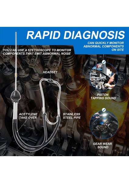 Araba Stetoskop Otomatik Mekanik Motor Silindir Stetoskop Işitme Aracı Araç Motor Test Cihazı Teşhis Aracı (Yurt Dışından) indirimleri